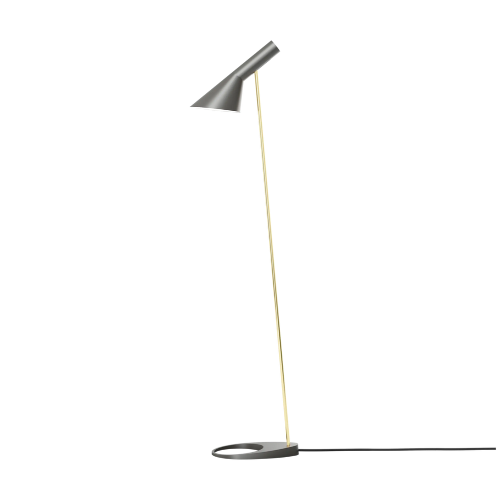 AJ Gulvlampe, varm grå/brass
