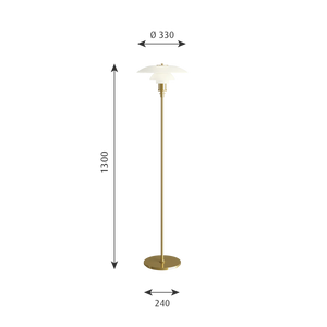PH 3 1⁄2- 2 1⁄2 Gulvlampe, chrome