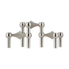 STOFF Nagel Lysestake 3-pakning, brushed chrome
