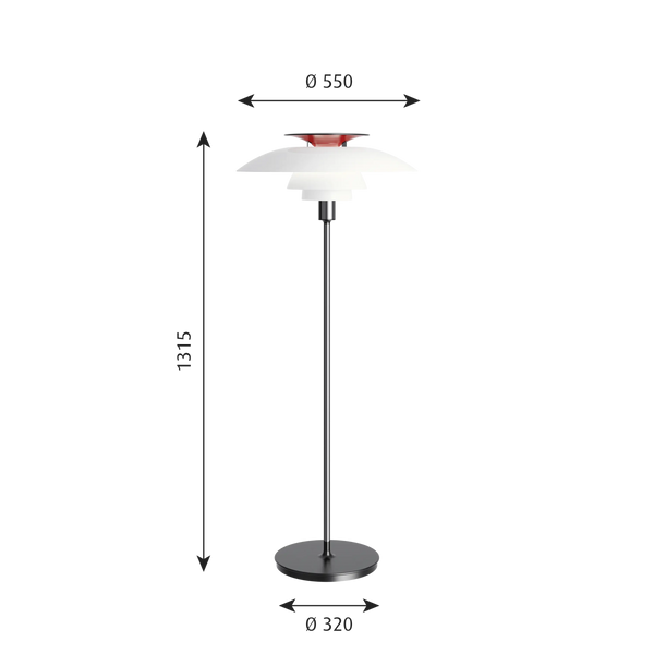 PH 80 Gulvlampe, hvit