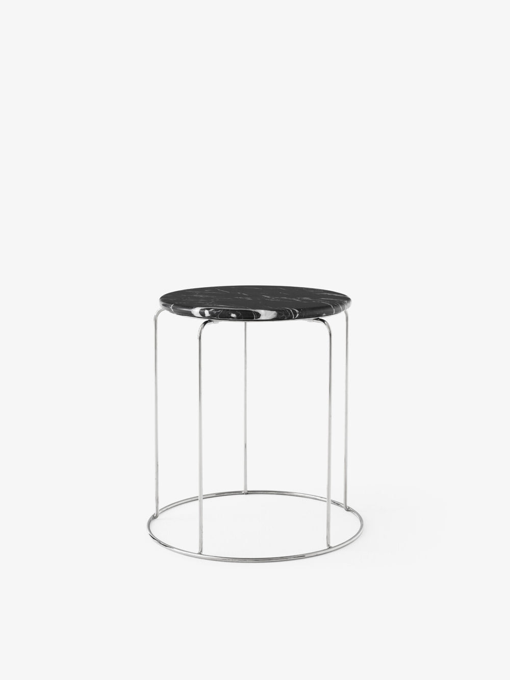 &Tradition Wire Stool VP11 Med Marmortopp, nero marquina