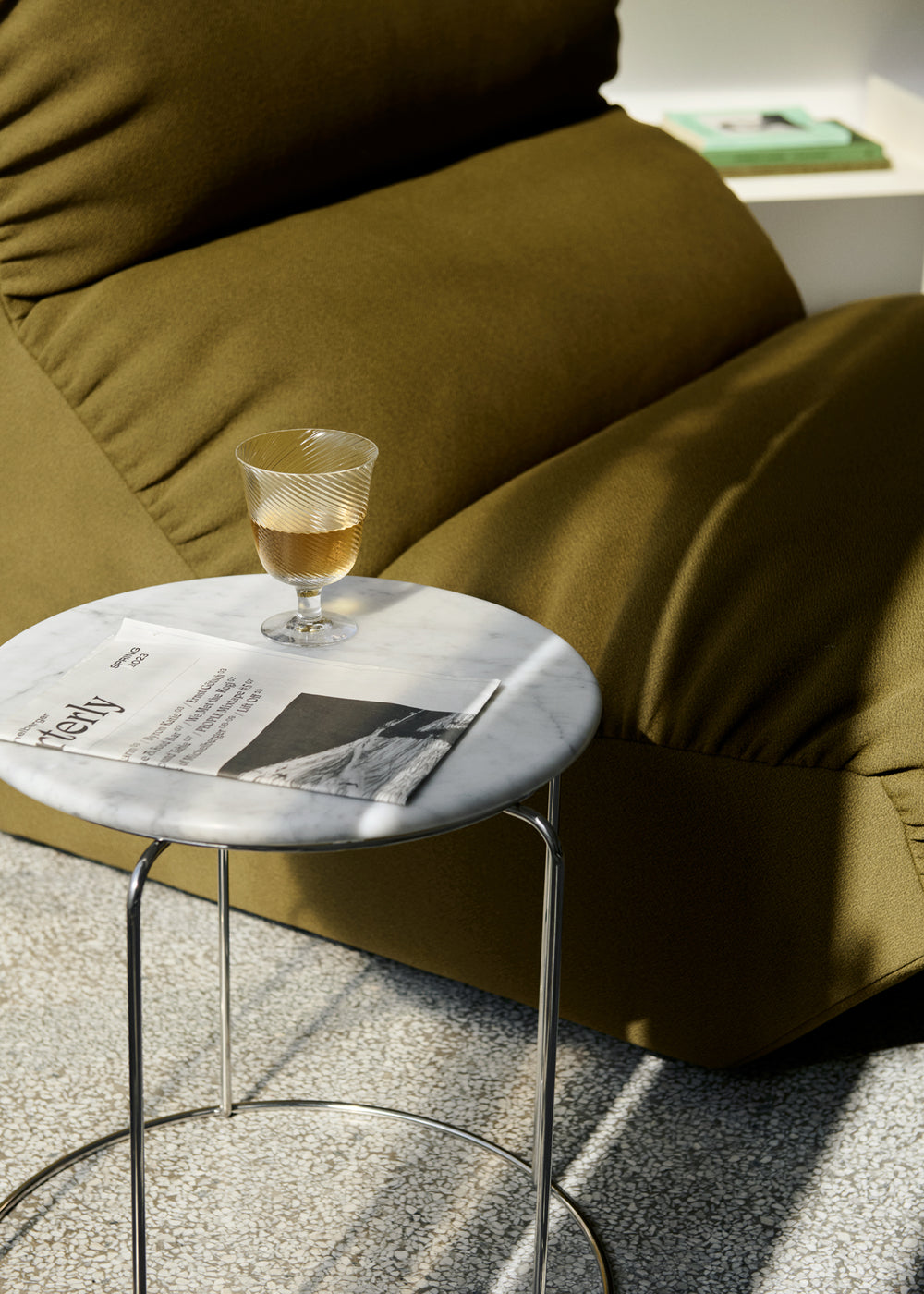 &Tradition Wire Stool VP11 Med Marmortopp, bianco carrara