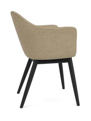 Harbour Dining Chair, Wooden Base, Black Oak