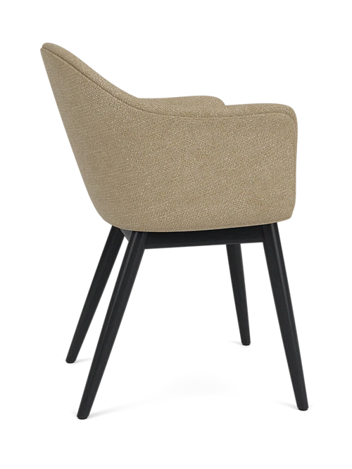 Harbour Dining Chair, Wooden Base, Black Oak