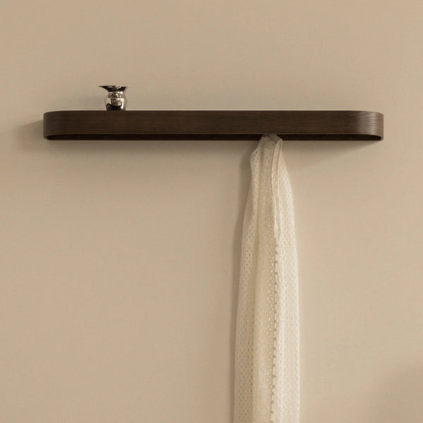 Epoch Shelf with Rack, dark stained oak
