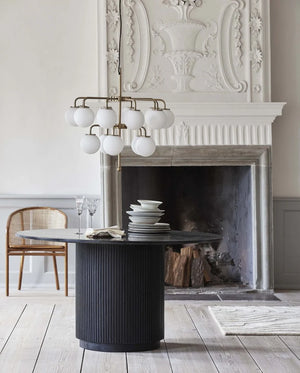 PALMA chandelier messing/hvit