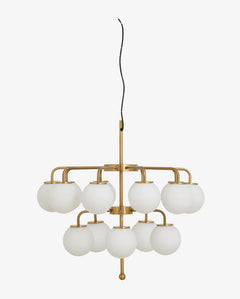 PALMA chandelier messing/hvit