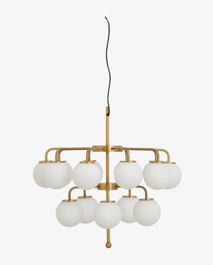 PALMA chandelier messing/hvit