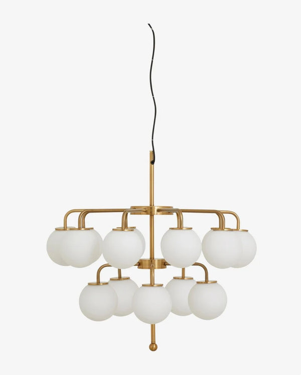 PALMA chandelier messing/hvit