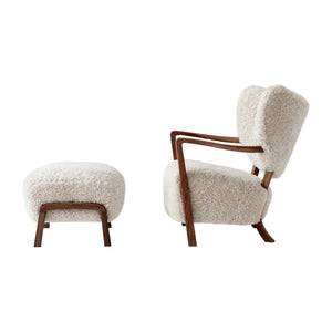 &tradition Wulff ATD2 Lenestol med Puff Sheepskin Moonlight/Valnøtt